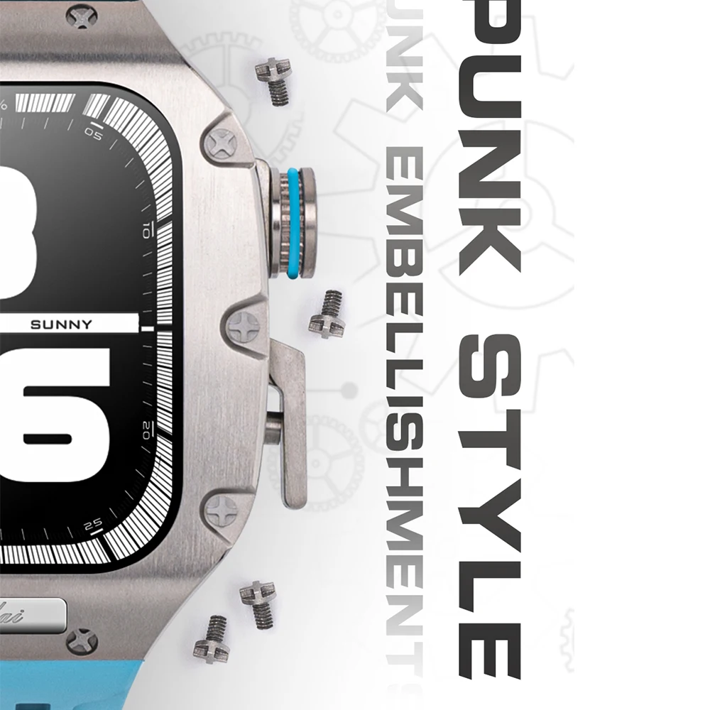 Luxury Titanium Case for Apple Watch Band 45mm 44mm Titanium