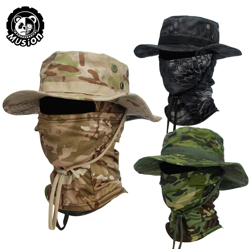 Musion Boonie Hat Balaclava Hat Suit Foldable Sun Protection Fishing Cap Breathable Fisherman Outdoor Hunting Fishing Wide H fisherman hat