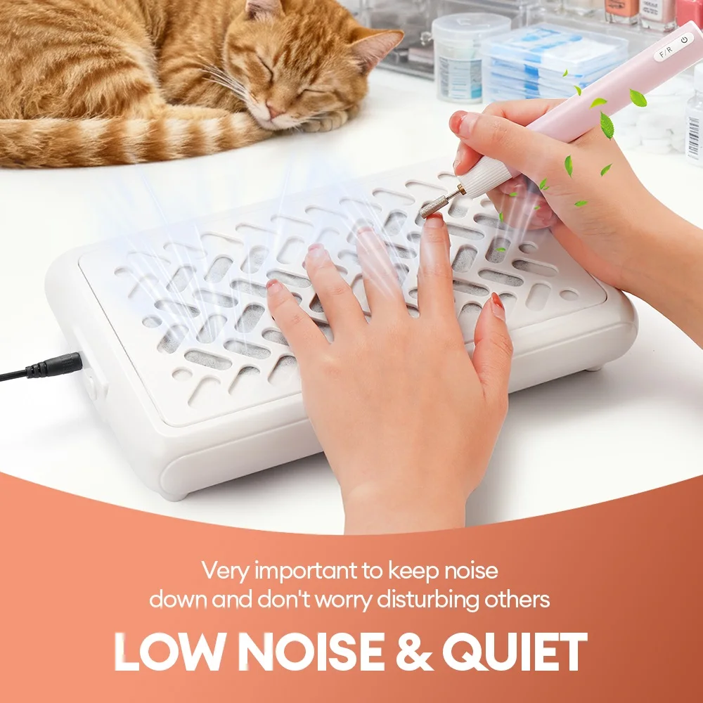Mini Dust Manicure Nail Vacuum Cleaner Portable Nail Vacuum Cleaner Nail Art Vacuum Dust Cleaner Extractor Fan With FilterCotton