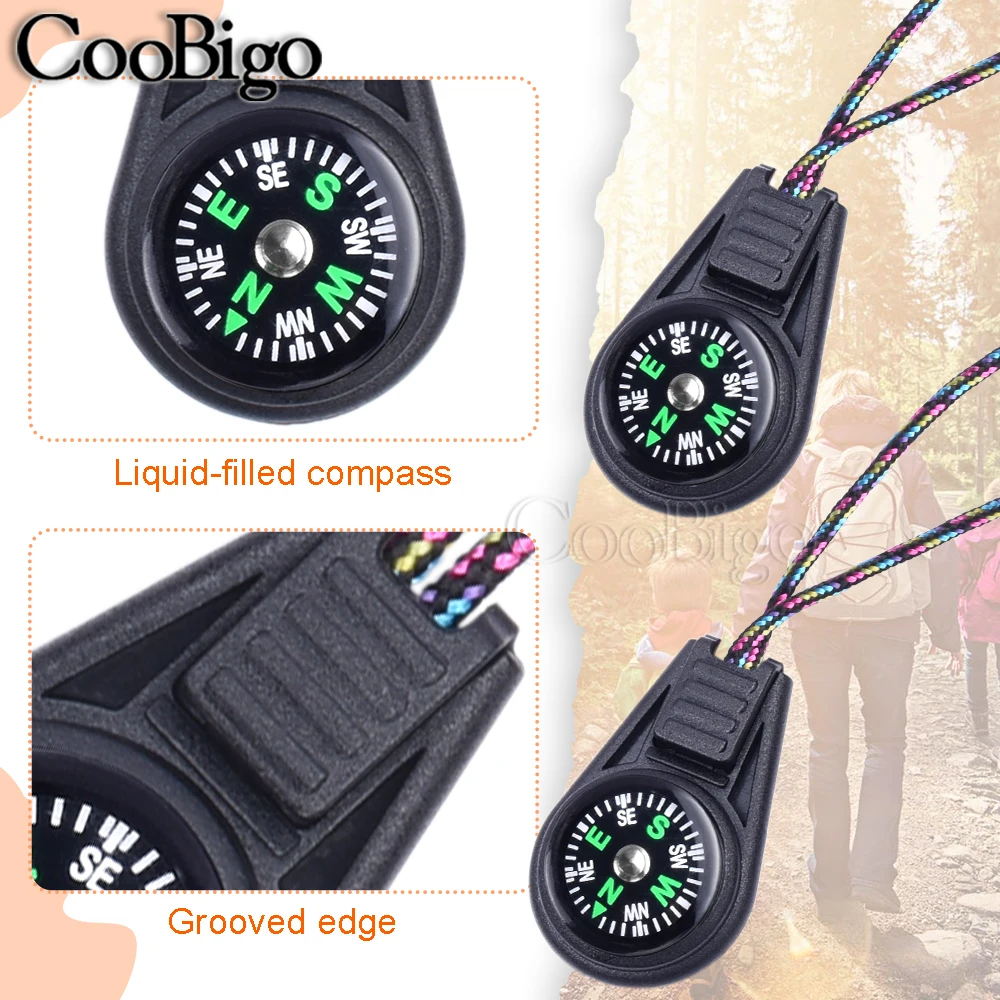 10Pcs Colorful Survival Keychain Zipper Pull Mini Compass for Outdoor Backpack Camping Hiking Pocket Navigator mini compass,survival compass