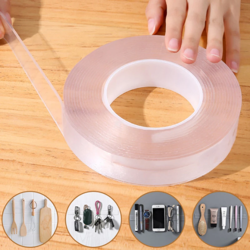 Double Sided Adhesive Tape Nano Waterproof Reusable For Home Bathroom