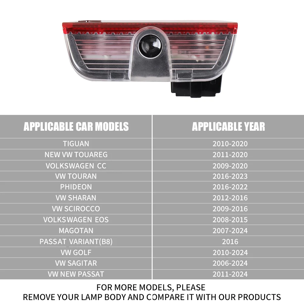 Car Door Lamp 2PCS LED Laser Projector for VW Volkswagen