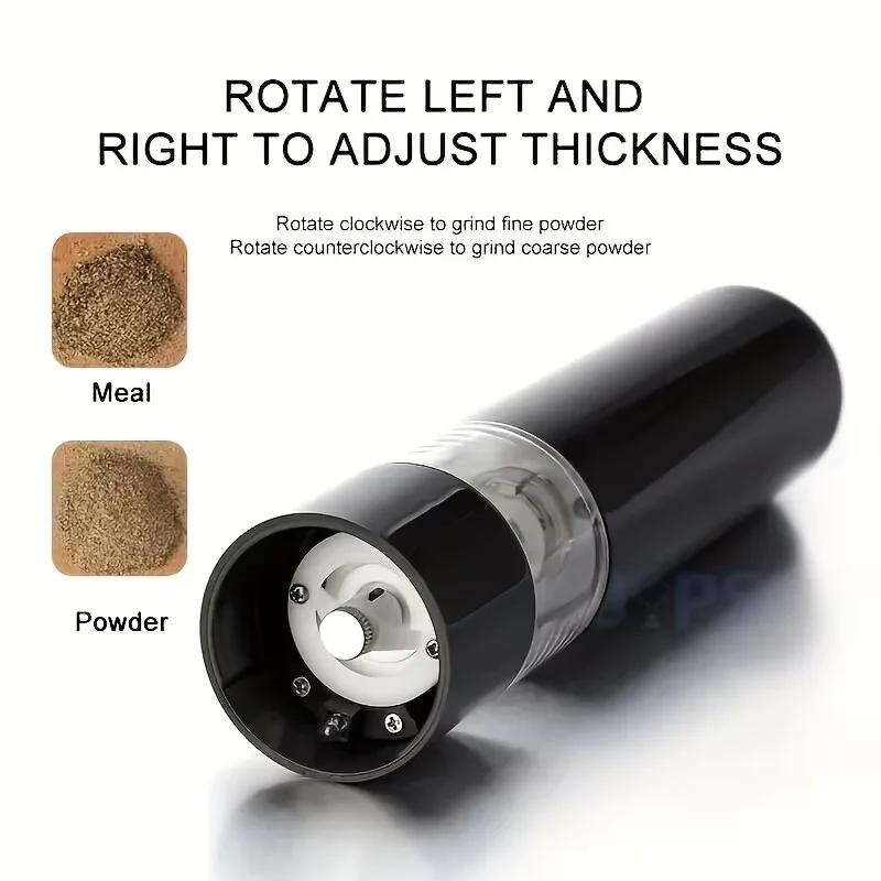 Automatic Electric Pepper Grinder Salt Mill Adjustable Spice Crusher Kitchen Gadgets Supplies Reusable