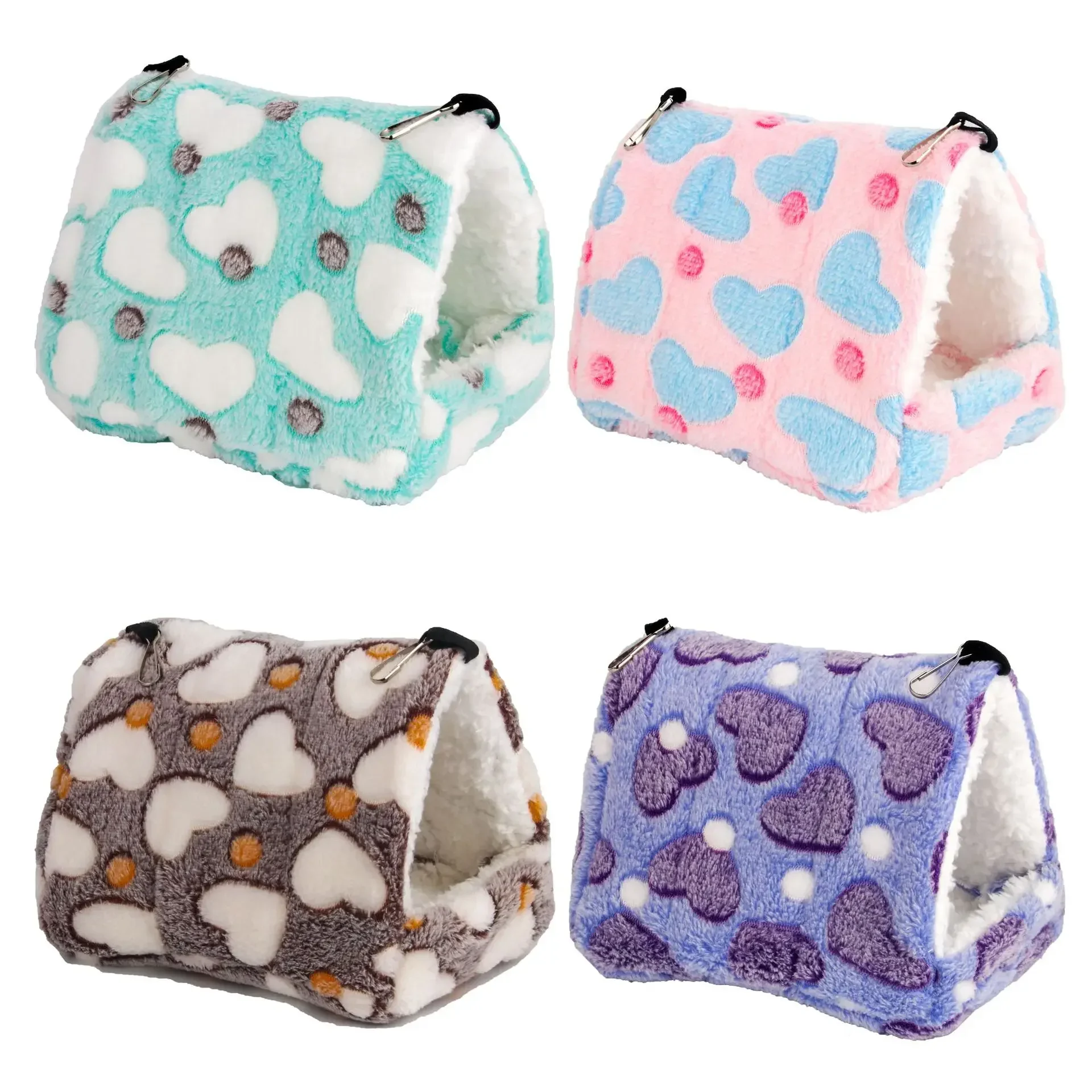 Heart Plush Pet Hamster Nest for Birds House Warm Comfortable Winter Parrot Hammock Cave Cage Hut Tent Pet Bird Cage Accessories Bird House Bird Cage Bird Cage Accessories