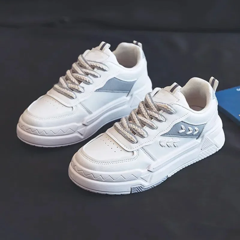 New Fashion White Women Sneakers Thick Bottom Walking Sports-Shoes Girls Trends Lace Up Casual Sneaker Women's Vulcanized Shoes
