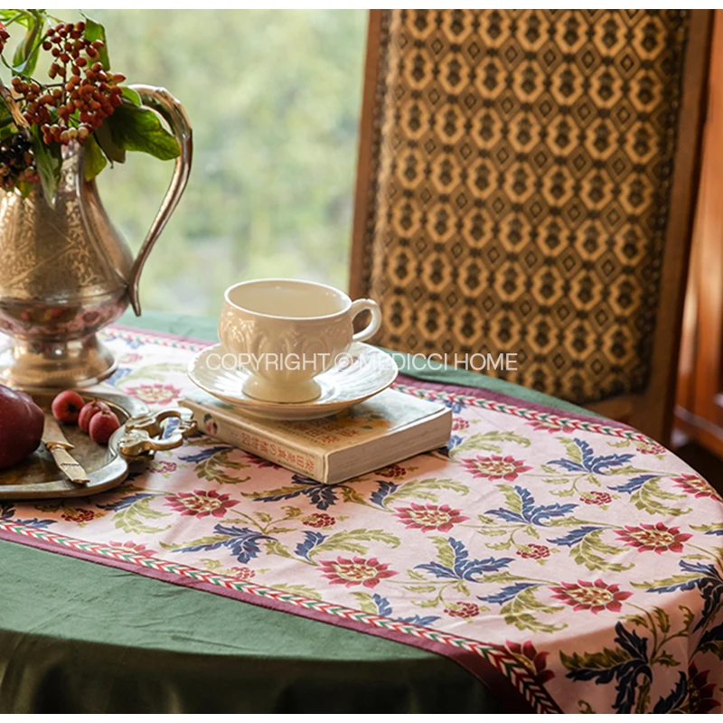 Medicci Home GG Style Inspired Velvet Tablecloth Italy Retro Green Rabbit Print Luxury Rectangle Table Cloth Cover Oval Overlay - Image 3