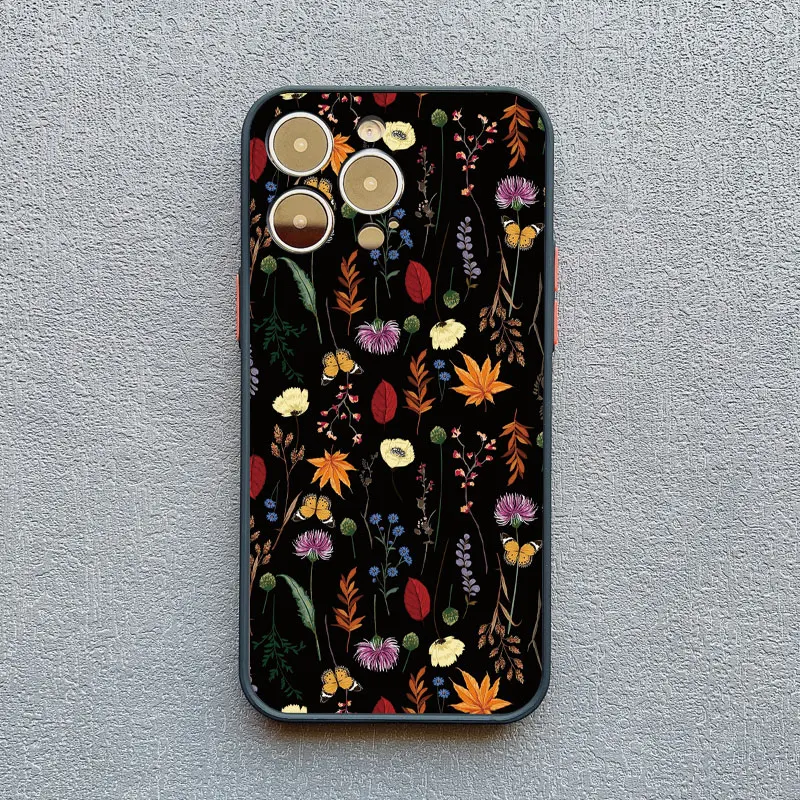 Floral Shockproof Phone Case - Full Graphic Flower Design Cover