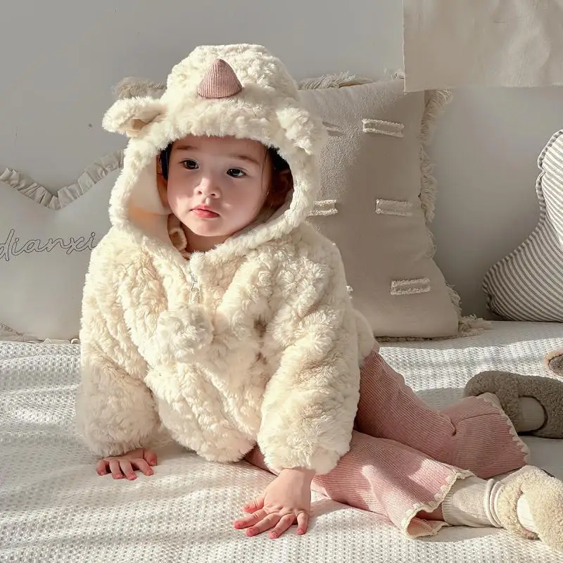 Baby Girl Winter Clothes Kids Girls Hooded Zip Coat Cute Solid Color Top Children Casual Pants Sisters Matching Clothing