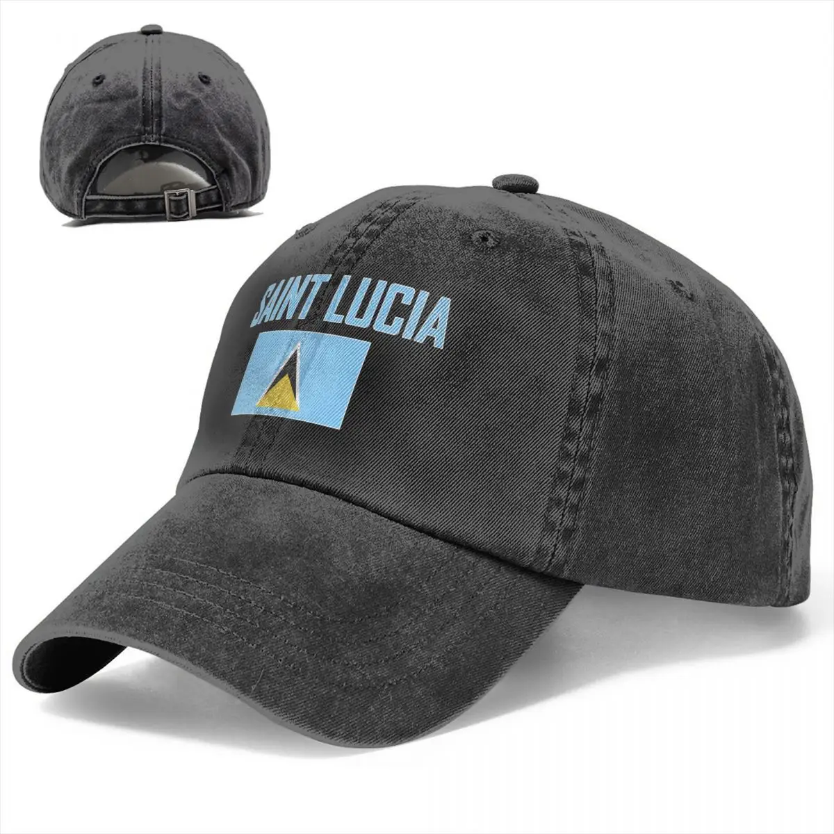 

Flag of SAINT LUCIA Baseball Caps Unisex Soft Casquette Cap Fashion Denim Hat Vintage Adjustable Dad Hat