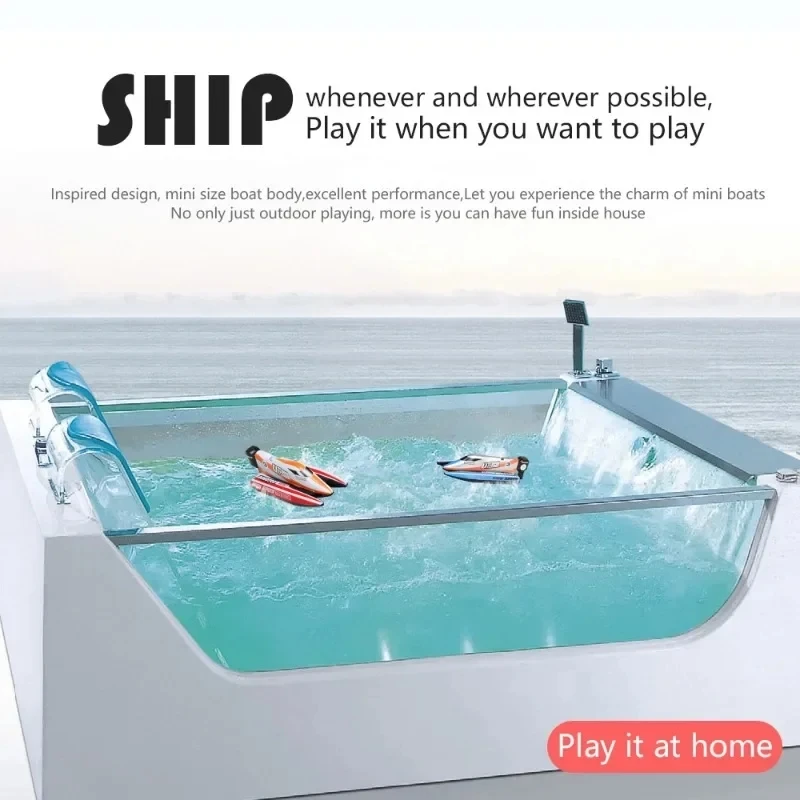 2.4G Mini RC Boat 15km/h High Speed Boat Radio Remote Controlled Ship Remote Control Speedboat Mini Remote Control Boat Charging 3
