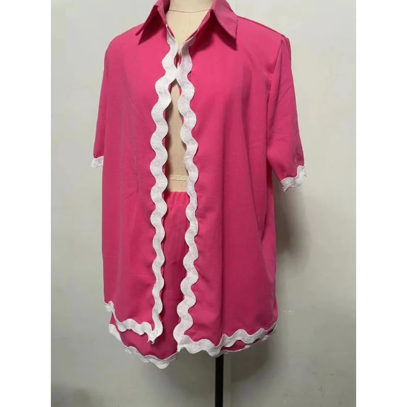 2024 Summer New Women's Wear Simple Short Shirt & Fashion Shorts Set Female Clothing Commuting Women Casual Short Pants Outfits