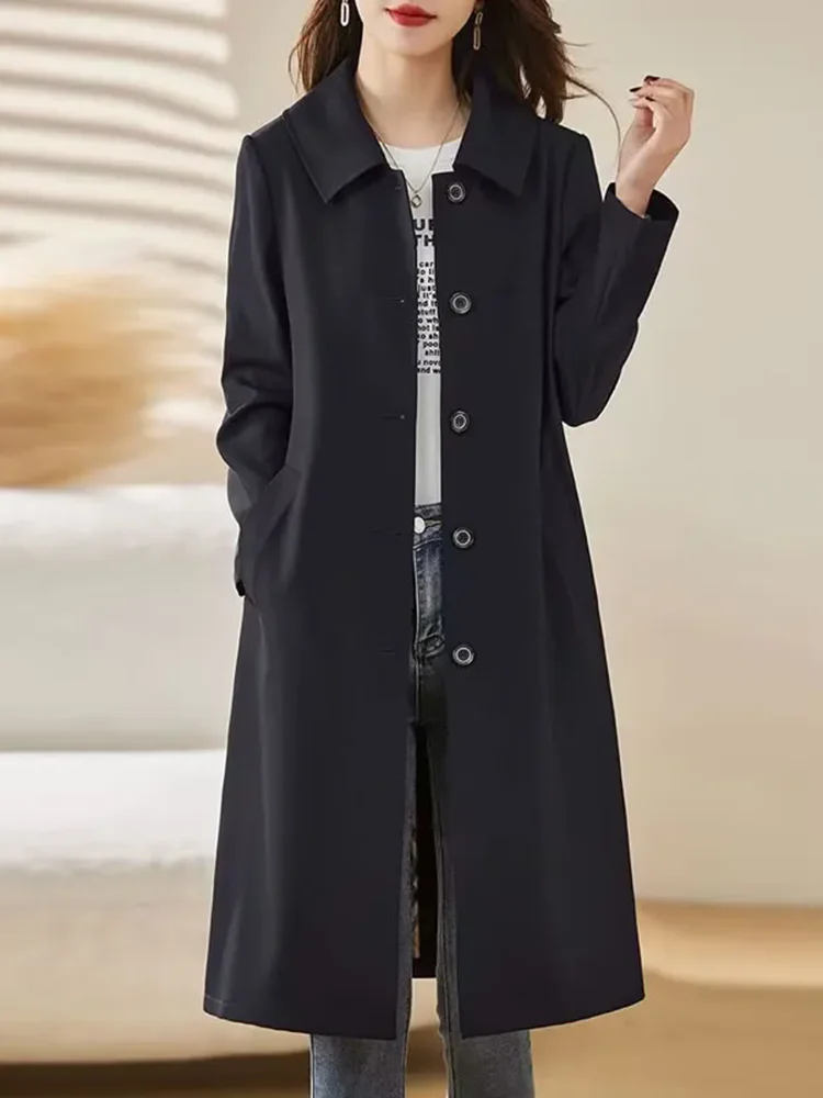Korean Fashion Loose Trench Coats Women Casual Single