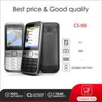 Original Unlocked C5-00i 5MP Camera Bluetooth Loudspeaker CellPhone Russian Arabic Hebrew Keyboard Made in Finland