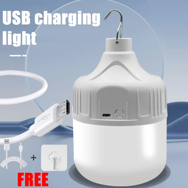 USB Rechargeable LED Camping Lantern 3 Modes High Power Portable Outdoor Waterproof Emergency Lighting for Hiking BBQ Fishing