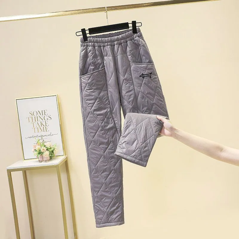 신상바지 Winter Golf Wear Women Korean Luxury Golf Pants Thin Light Down Cotton Pants Keep Warm Casual Women Clothes