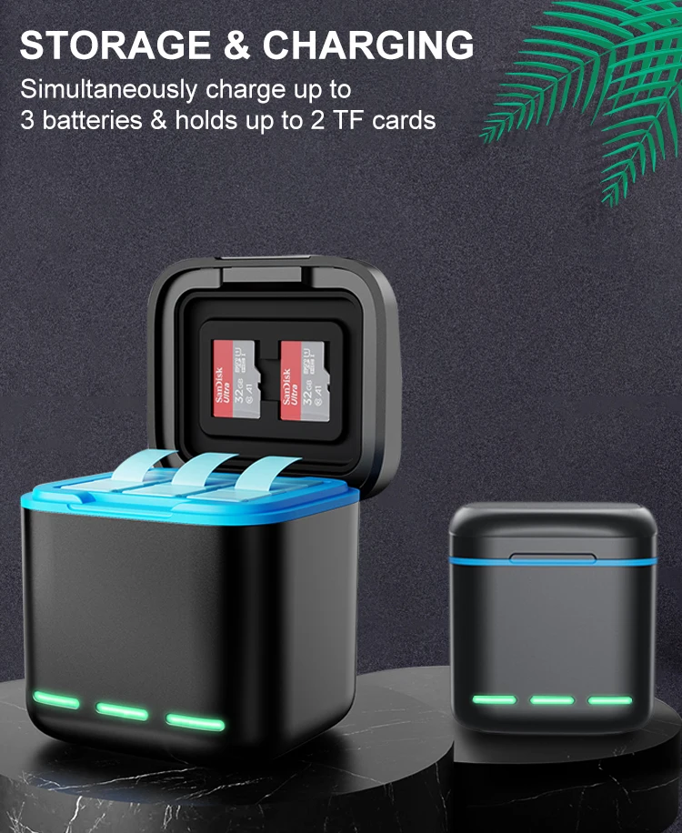 Description Picture 4 of itemOriginal Battery Charger For GoPro Go Pro Hero 8 7 6 5 Black 3-Ways Fast Charger with Type C Cable Action Camera Accessories