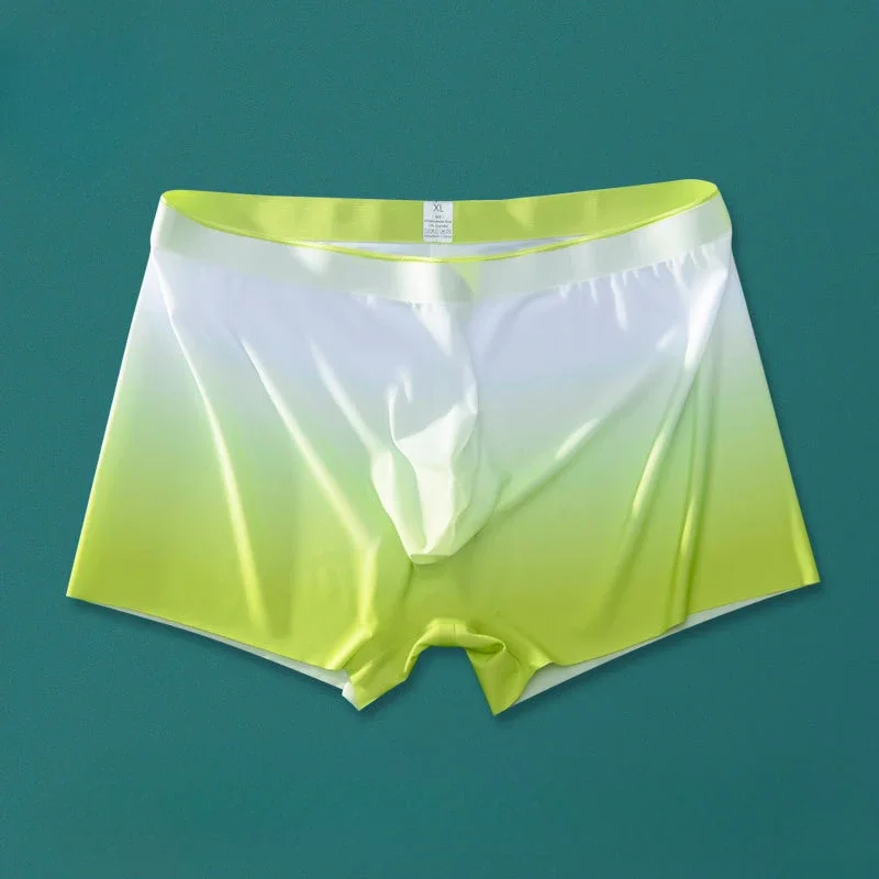 Boxers Hombre Traceless Gradient 3d Crotch Boxer Underwear Plus Size Convex Pouch Trunks Ultrathin Translucent Underpants