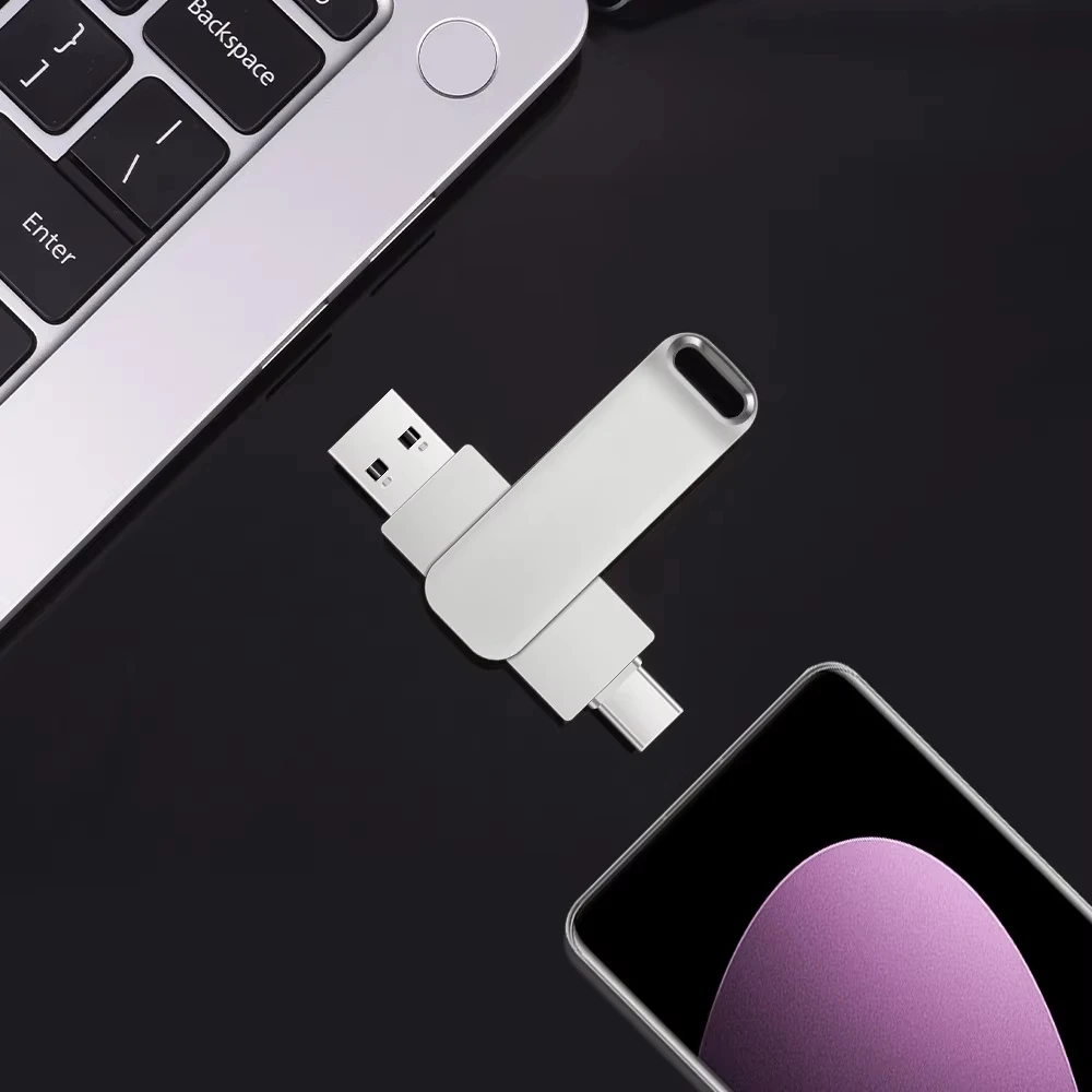 High-Speed 512GB USB 3.2 Dual-Interface Waterproof Flash Drive