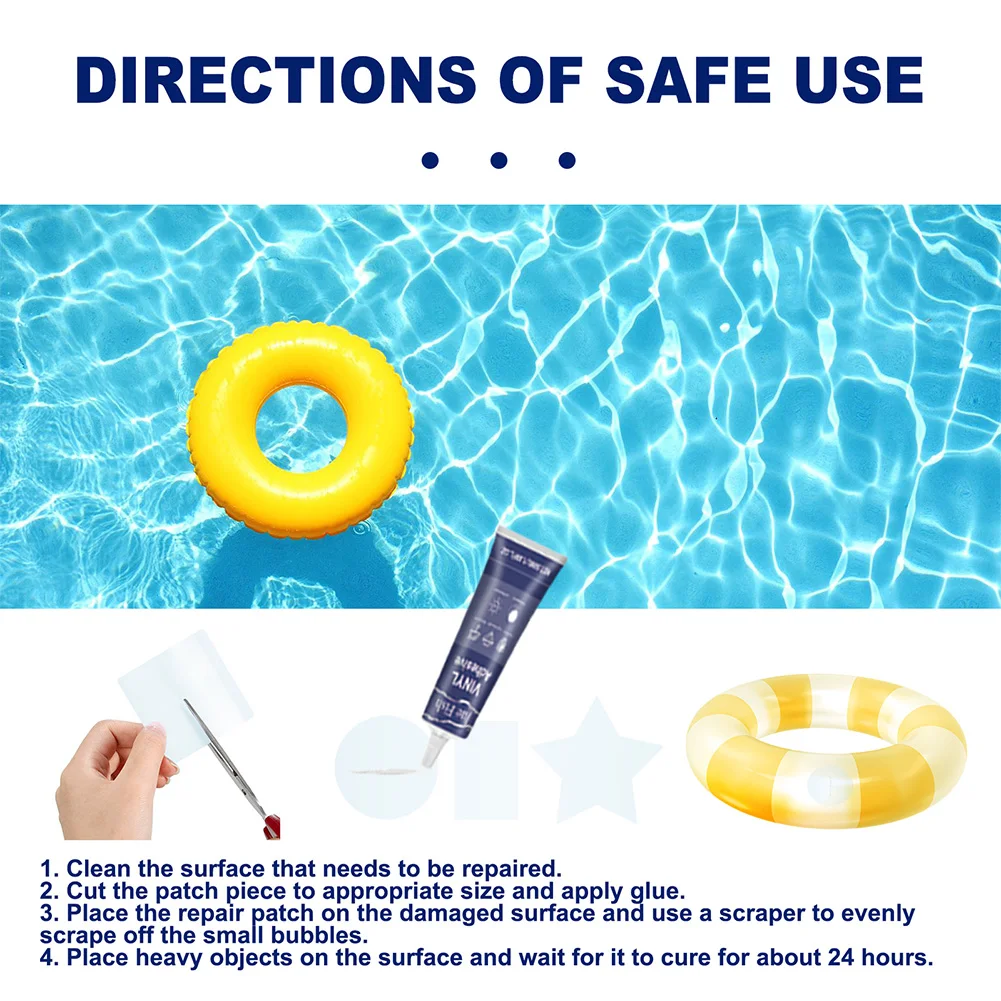 1-5pcs Pool Liner Patch Repair Kit Inflatable Patch Repair Kit Heavy Duty Inflatable Repair Kit for Air Mattress Bounce House 6
