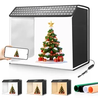 PULUZ 60 x 40cm Photo Studio LED Light Box Portable 24x16x20inch Cuboid Photography Studio Tent Kit with 4 Colors Backdrops Box