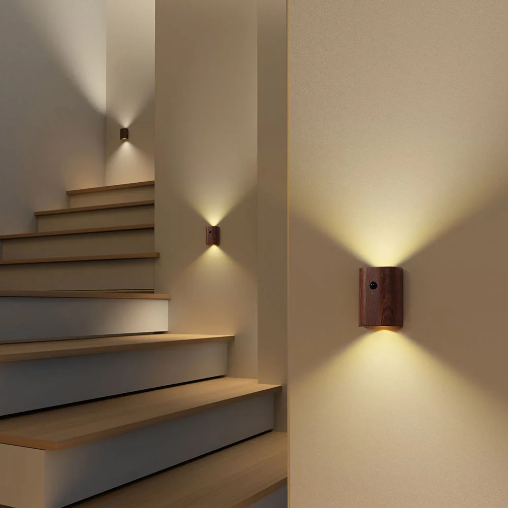 

1Pc/2Pcs LED Wall Lamp Rechargeable Motion Sensor Night Lights Wall Light Fixtures For Bedroom Kitchen Corridor Stairs Lighting