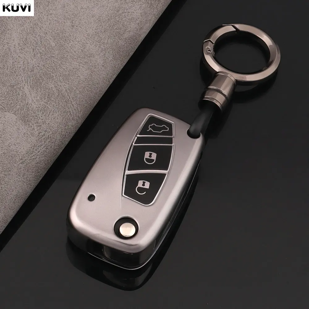Premium TPU Car Flip Key Case Cover - 3-Button Protection Accessory