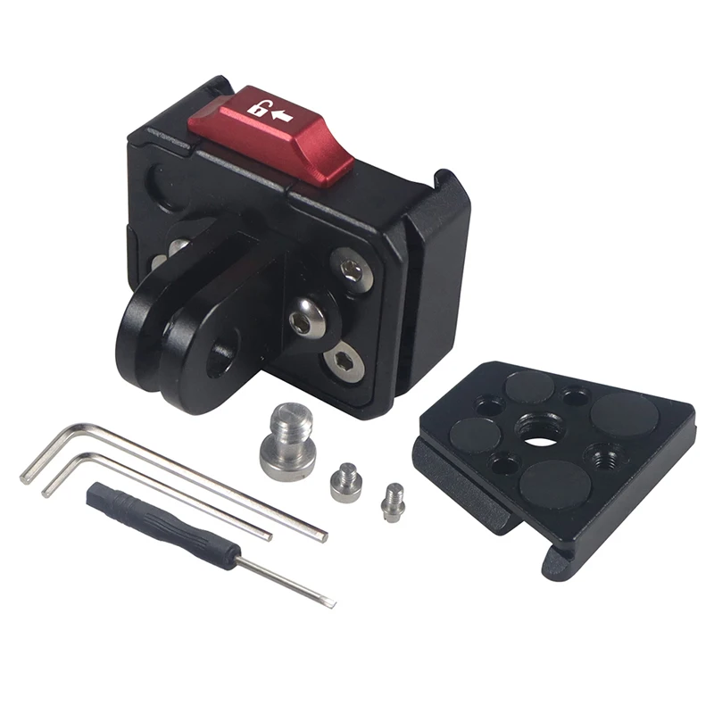 Camera Clamp Camera Tripod Plate Camera Tripod Adapter Camera Base Plate Tripod Adapter Mount Camera Mount Plate Mini V-Lock Mount Quick Release Plate Clamp DSLR for Gopro 11 Camera Tripod Adapter Mount Board Quick Switch Kit Accessories