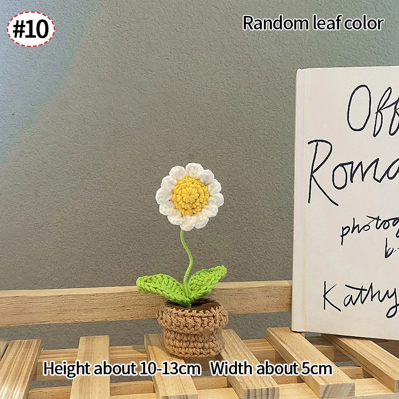Sunflower Crochet Flowers - Elegant Knitted Blooms for Graduation & Wedding Gifts, Room Decor, and Desk Accessories