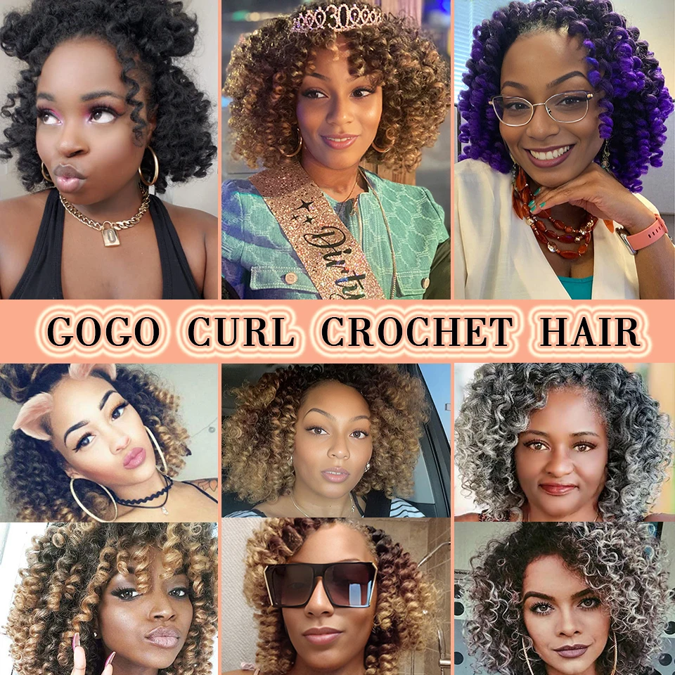 Jamaican Bounce Crochet Hair Ombre 613 350 30 27 Bug Red Grey Colors1-4 Packs Deal 8 inch Synthetic Jumpy Wand Curl Crochet Hair 6