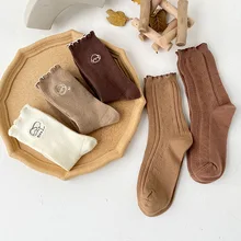 

Embroidery Socks Women's Tube Socks Autumn Japanese Women's Stockings Tide Pile Socks Wholesale