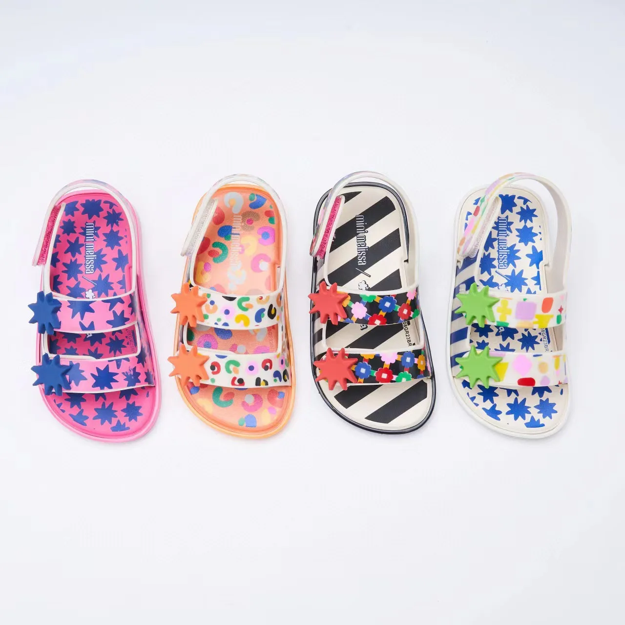 미니 멜리사 여아용 샌들, 대비색, 암소 패턴, 플랫 어린이 샌들, 패션, 소년 소녀 비치 슈즈, 여름 신상  Best5