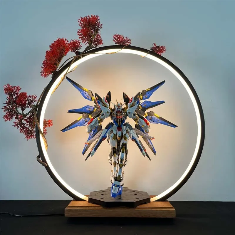 

Anime Mobile Suit Warm Light LED Ring Lamp USB Socket Display Bracket Light Ring Christmas Gifts