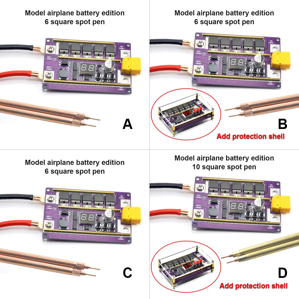 K100 Spot Welder 12V Double Pulse Automatic Spot Welder Machine Touch Welding Control Board 0.05-0.3mm DIY Kit for 18650 Battery 5