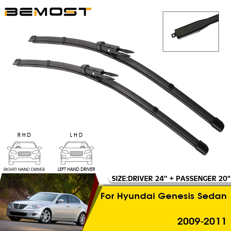 Car Wiper Blades For Hyundai Genesis Sedan 2009-2011 Windshield Windscreen Front Window Blades 24"+20" Car Accessories