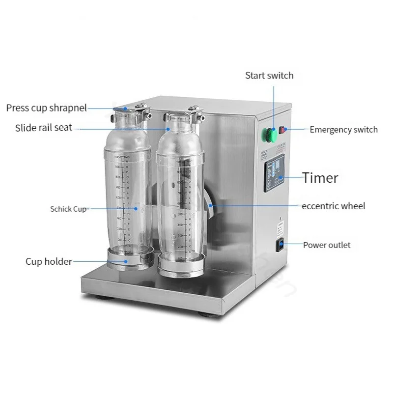  Electric Milk Tea Shaker Machine,120W Bubble Boba Milk Tea  Shaker,360° Automatic Stainless Steel Drink Mixer,Double-Cup Auto for  Restaurant Coffee Shop Food and Beverage Stores,400RPM: Home & Kitchen