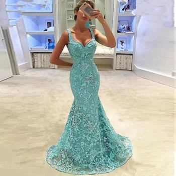 Seun Sleeveless Lace Mermaid Dress