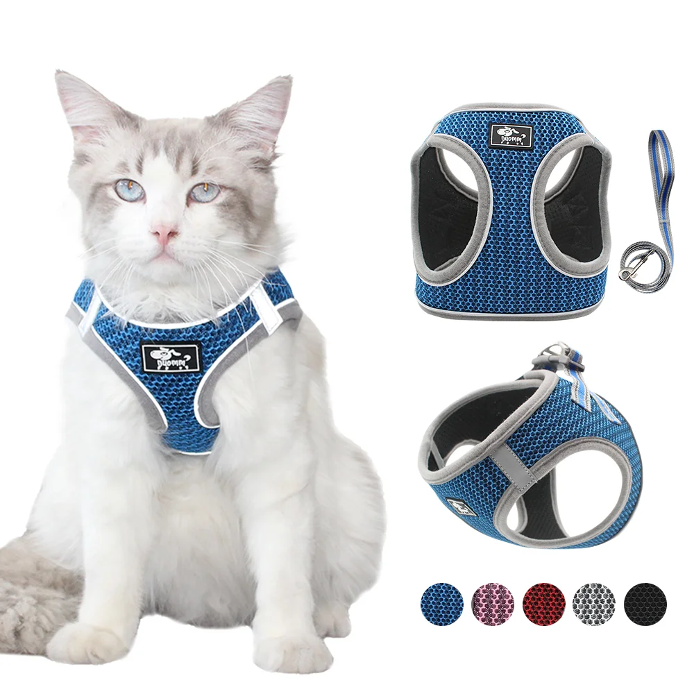 Harness Adjustable Harness For Cats Breathable Cat Vest Harness and