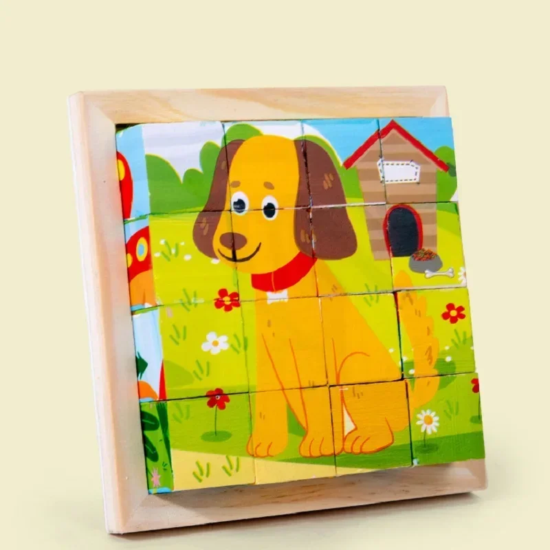 Wooden Puzzle Toys Educational Puzzles Wooden Game Board Toys A Set Of Six-Sided 3D Cube Puzzle Tray Wooden Children's Storage Toys Children's Educational Toys Fun Game