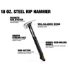 TOUGHBUILT TB-H1-1R-S16 TB-H1-1R-S18 16 OZ. 18 OZ. Smooth Polished Face Magnetic Hand Tool Steel Rip Hammer 3