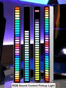 RGB светодиодный светильник, музыкальный звук, управление звуком, ритм, лампа, атмосфера, ночник, светильник s для бара, автомобиля, комнаты, ТВ...