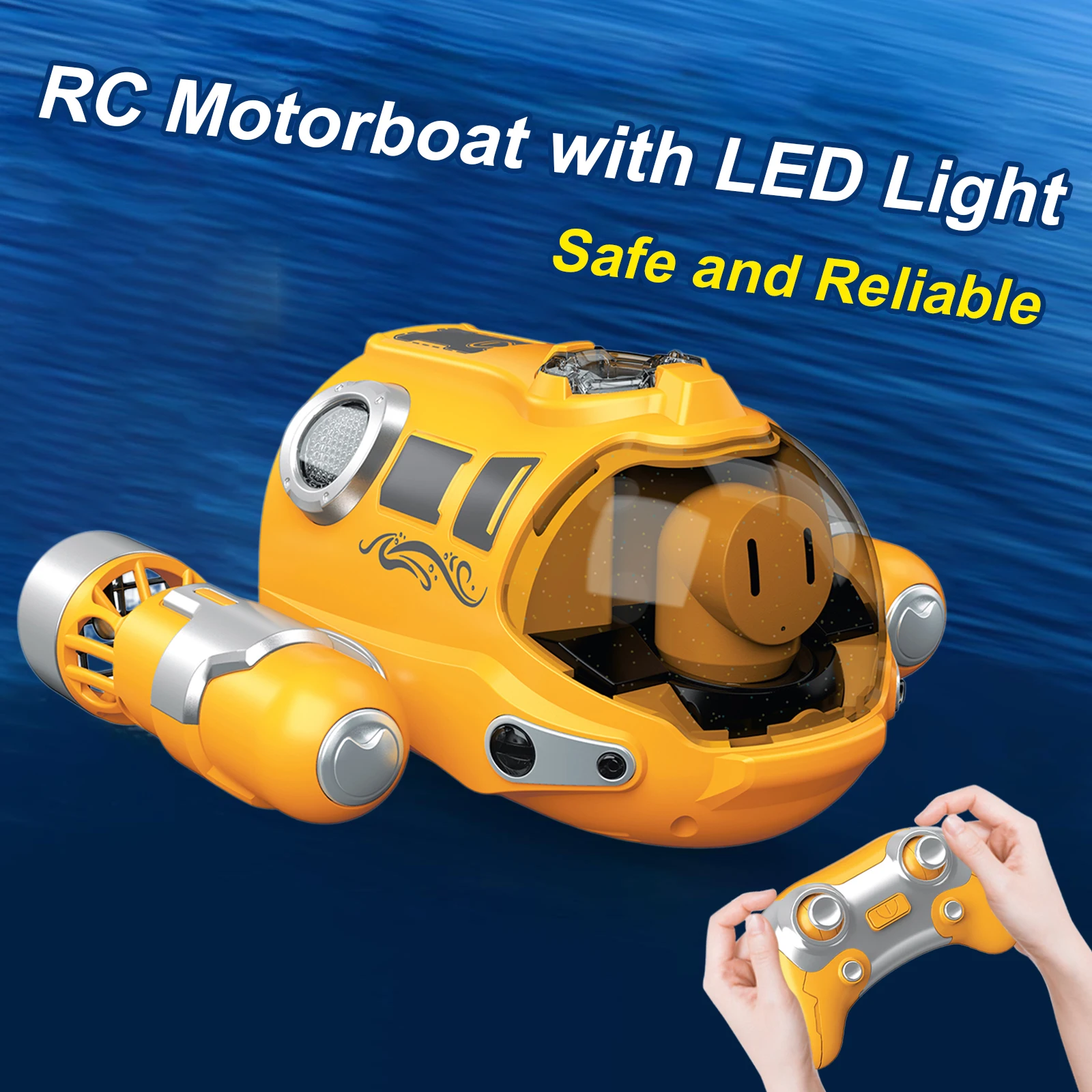 LED 조명이 있는 RC 모터보트, 500mAh 리튬 배터리, 리모컨 보트 풀 장난감, USB 충전, 360 도 플립, 어린이용