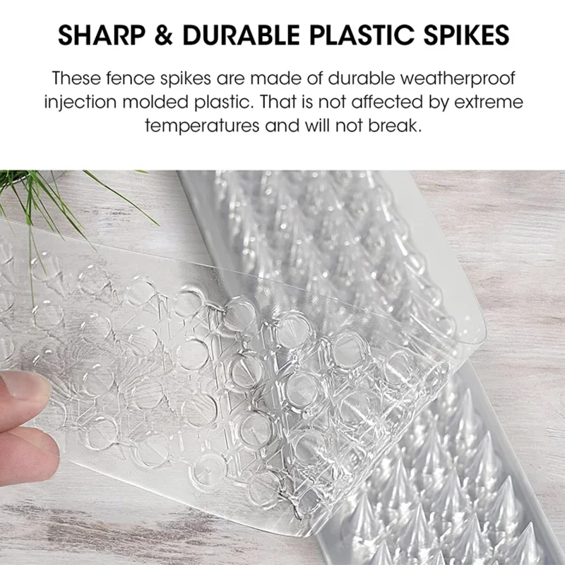 10/20/30Pcs Spikes Repeller Cat Plastic Bird Repellent Anti Pigeon Anti-bird Squirrel Garden Fences Control Transparent Spikes 4