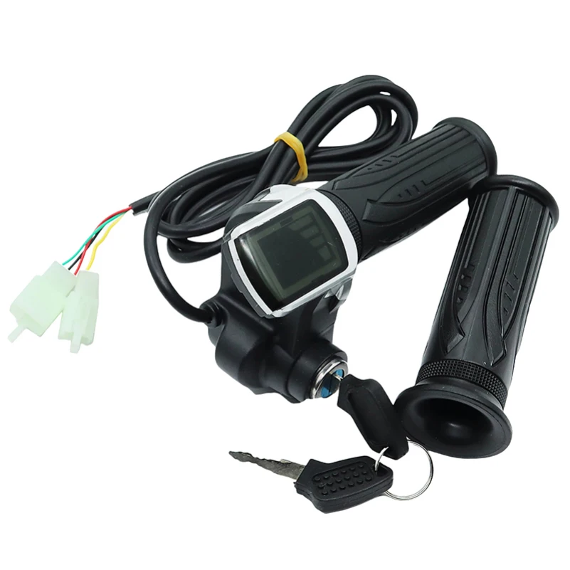 Electric Bike Twist Grip Throttle with LCD Battery Display and Power Indicator