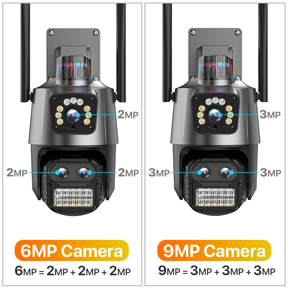߿  ũ  ķ, ڵ   iCSee, 9MP 4K  PTZ ī޶, 8X ̺긮 , 6MP IP ī޶, 3 