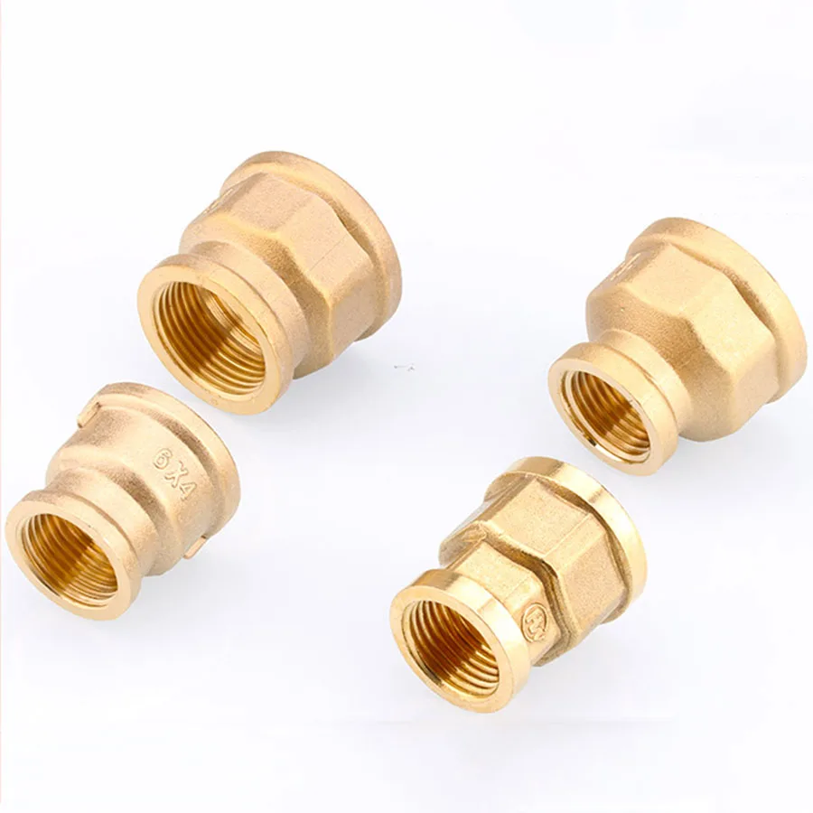 Brass Pipe Hex Nipple Fitting Quick Coupler Adapter 1/2 3/4 1 BSP Female To Female Thread Reducing Joint Water Oil Gas Connector