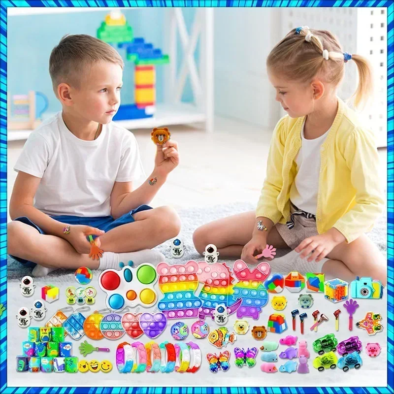 Kids Party Favors Toys Children Assortment Giveaway Pinata Filler Bulk Toy Stress Relief toys gift for Kids 30/84/120/206pack fidget toys stress relief toys party toys educational toy toy gift filler