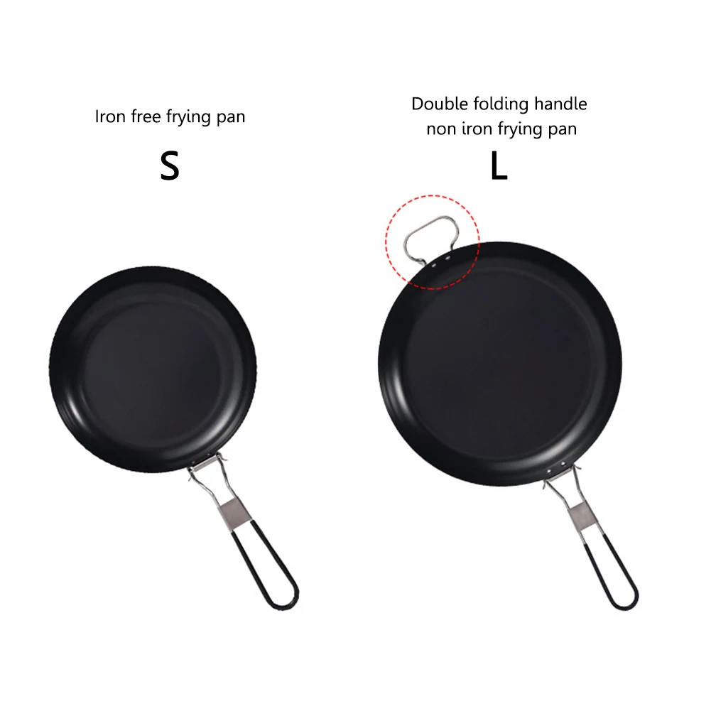 Nonstick Frying Pan Portable Barbecue Frying Pan Foldable Handle with Scratch-resistant Coating Barbecue Camping Cookware