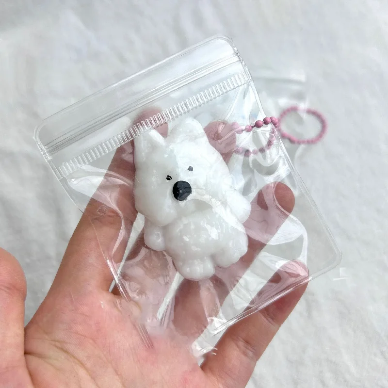 1/3pcs Kawaii Mini Cartoon West Highland lamb Baby Elephant Pinch Fidget Toy Keychain Bag Pendant Cute animal Kids Squishy Gift 5