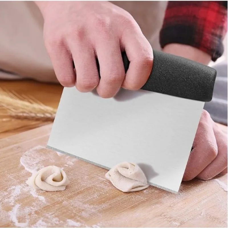 Stainless Steel Scraper & Chopper Kitchen Pastry Metal Dough Cutter Icing Smoother Cake Decorating Scraper Dough Chopper