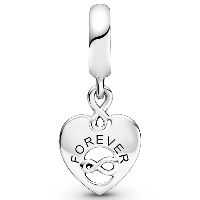 

Authentic 925 Sterling Silver Moments Friends Forever Heart Dangle Charm Bead Fit Pandora Bracelet & Necklace Jewelry